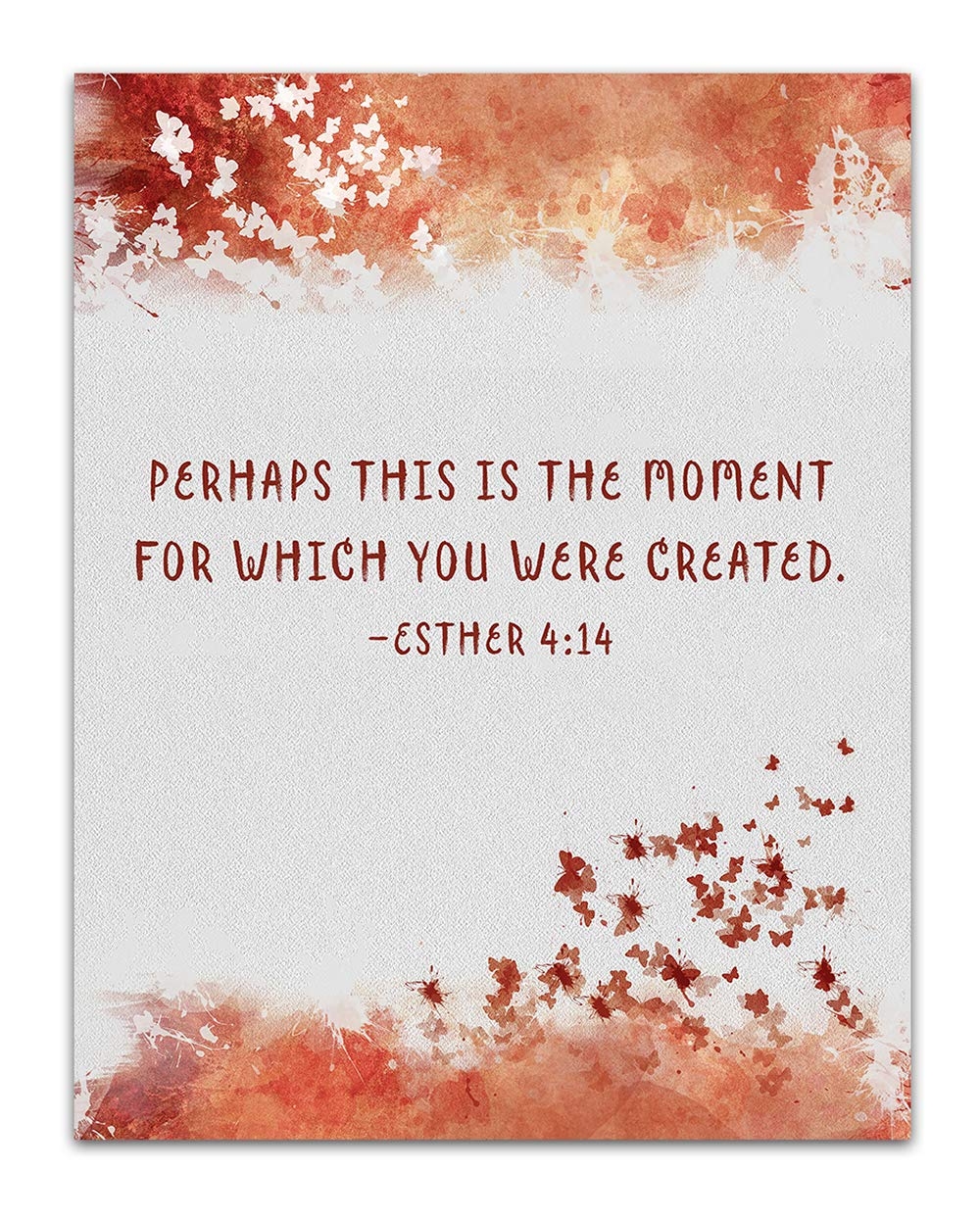 Amazon Esther 4 14 Perhaps This Is The Moment For Which You Were Created Quote Bible Verse Wall Print Unframed 11 X 14 Watercolor Print Inspirational Gift For Family Friends Posters Prints