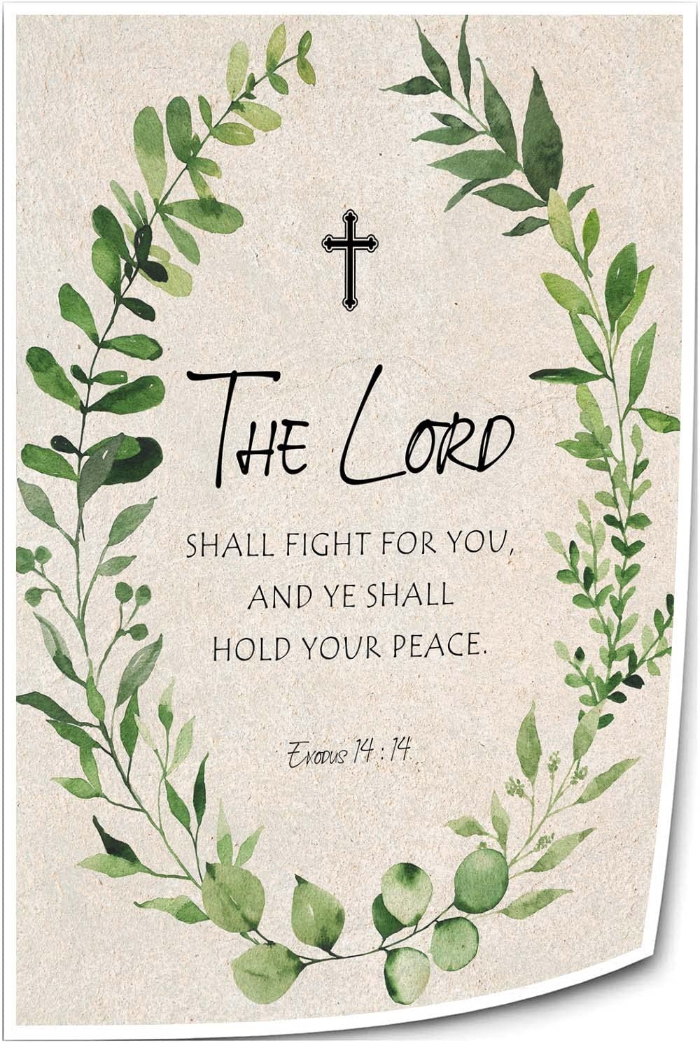 Amazon Exodus 14 14 Scripture Wall Art KJV Bible Quotes Poster Pictures Home Bedroom Decorations Canvas Colouring Modern Oil Painting Hanging 16x24inch 40x60cm Unframed Posters Prints