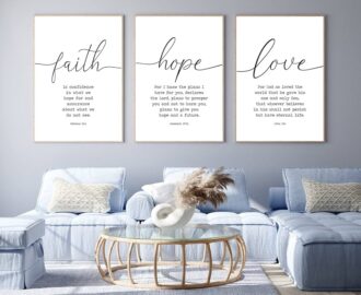Amazon Faith Hope And Love Bible Verses 3 Piece Canvas Wall Art Decor Serenity Prayer Wall Art Or Living Room Large Size Christian Art Religious Quotes Wall Decor Unframed Love Wall Art