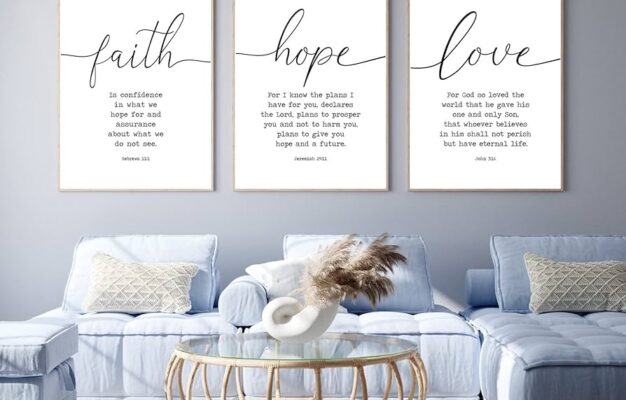Amazon Faith Hope And Love Bible Verses 3 Piece Canvas Wall Art Decor Serenity Prayer Wall Art Or Living Room Large Size Christian Art Religious Quotes Wall Decor Unframed Love Wall Art