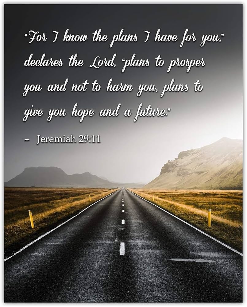 Amazon For I Know The Plans I Have For You Jeremiah 29 11 Inspirational Bible Verses Christian Scripture Positive Quotes Religious Bible Verse Wall Art Decor For Home Office Unframed