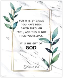 Amazon For It Is By Grace You Have Been Ephesians 2 8 Inspirational Bible Verses Christian Scripture Positive Quotes Religious Bible Verse Wall Art Decor For Home Office Unframed Posters