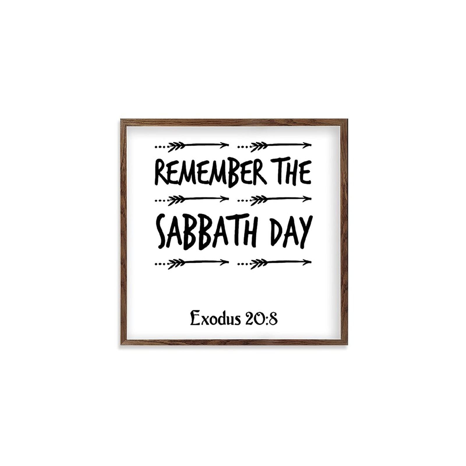 Amazon Framed Quotation Wooden Art Signs Positive Quotes Remember The Sabbath Day Bible Verse Quote White C2 30x30cm Everything Else