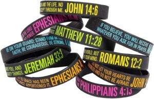 Amazon Fun Express Bible Verse Rubber Bracelets Jewelry 100 Pieces Clothing Shoes Jewelry