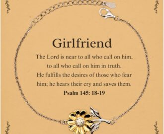 Amazon Girlfriend The Lord Is Near To All Who Call On Him Psalm 145 18 19 Inspirational Christian Faith Girlfriend Sunflower Bracelet Bible Verse Quote Birthday Christmas For Girlfriend Clothing Shoes Jewelry