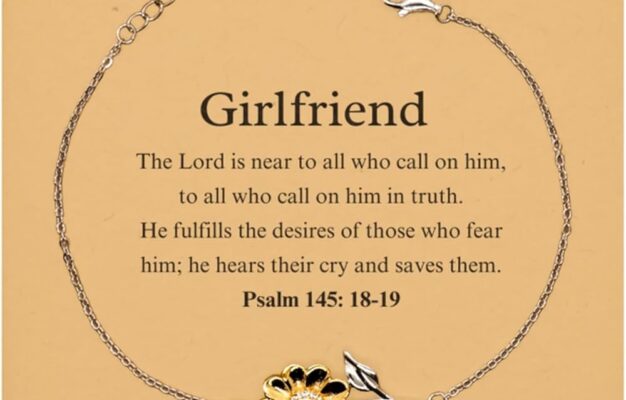 Amazon Girlfriend The Lord Is Near To All Who Call On Him Psalm 145 18 19 Inspirational Christian Faith Girlfriend Sunflower Bracelet Bible Verse Quote Birthday Christmas For Girlfriend Clothing Shoes Jewelry