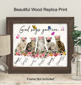 Amazon God Says You Are Cat Wall Art Christian Inspirational Encouragement Gifts For Women Bible Verses Psalms Scripture Wall Decor Catholic Religious Gifts Positive Motivational Quotes Boho Decor