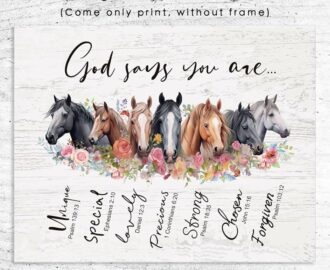 Amazon God Says You Are Horse Wall Decor Faith Quotes Print Bible Verse Wall Art Horse Poster Gift Ideas For Horse s Lover Jesus s Lover Gift Gift For Christian 8 X 10 Print