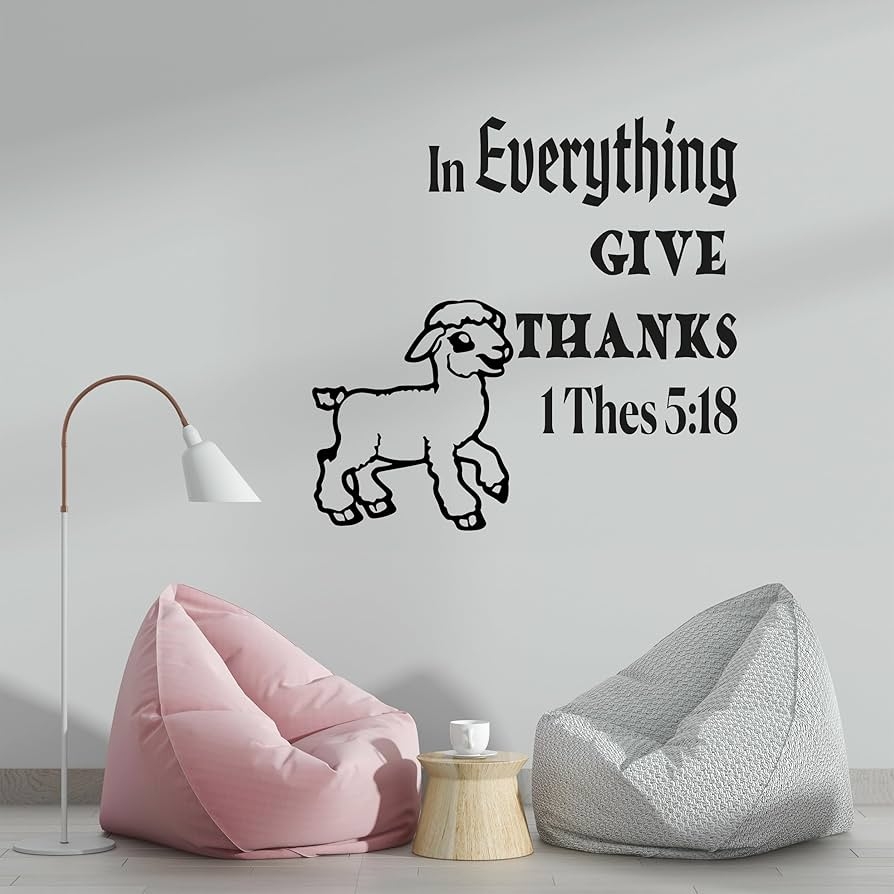Amazon Happy Lamb Painting Wall Decal Bible Verse Vinyl Wall Decal Bible Verse With Lamb Drawing Biblical Quotes Wall Decor With Happy Lamb Picture Tools Home Improvement