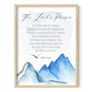 Amazon HAUS AND HUES Bible Verse Wall Art Christian Motivational Posters The Lord s Prayer Wall Decor Bible Verse Wall Art Bible Quotes Frameable Our Father Prayer Wall Decor Beige Frame 12x16
