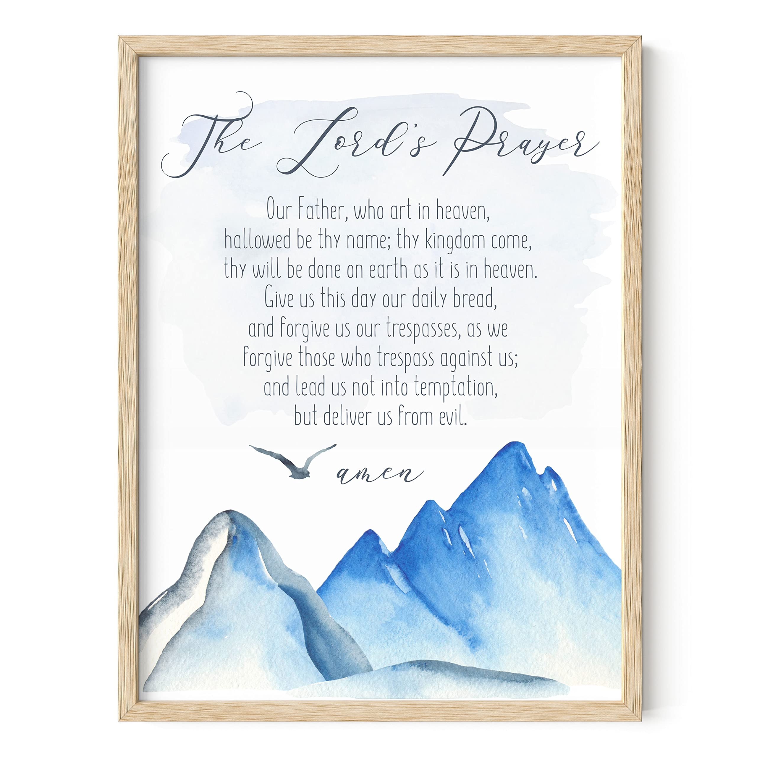 Amazon HAUS AND HUES Bible Verse Wall Art Christian Motivational Posters The Lord s Prayer Wall Decor Bible Verse Wall Art Bible Quotes Frameable Our Father Prayer Wall Decor Beige Frame 12x16 