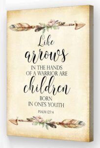 Amazon Heskyii Psalm 127 4 Bible Verse Wall Art Like Arrows In The Hands Of A Warrior Arrow Christian Quote Poster Scripture Wall Decorative Pictures 16 00 x24 00 Framed Posters Prints