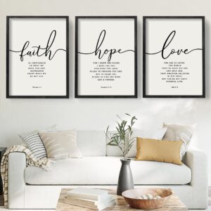 Amazon Houmury Set Of 3 Framed Farmhouse Bible Verses Wall Decor Sign 11 x14 Christian Faith Scripture Wall Art For Home Living Room Bedroom Wall Decor 11 x14 Black Posters Prints