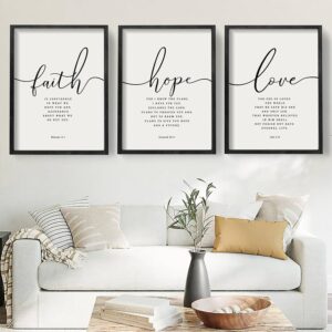 Amazon Houmury Set Of 3 Framed Farmhouse Bible Verses Wall Decor Sign 11 x14 Christian Faith Scripture Wall Art For Home Living Room Bedroom Wall Decor 11 x14 Black Posters Prints
