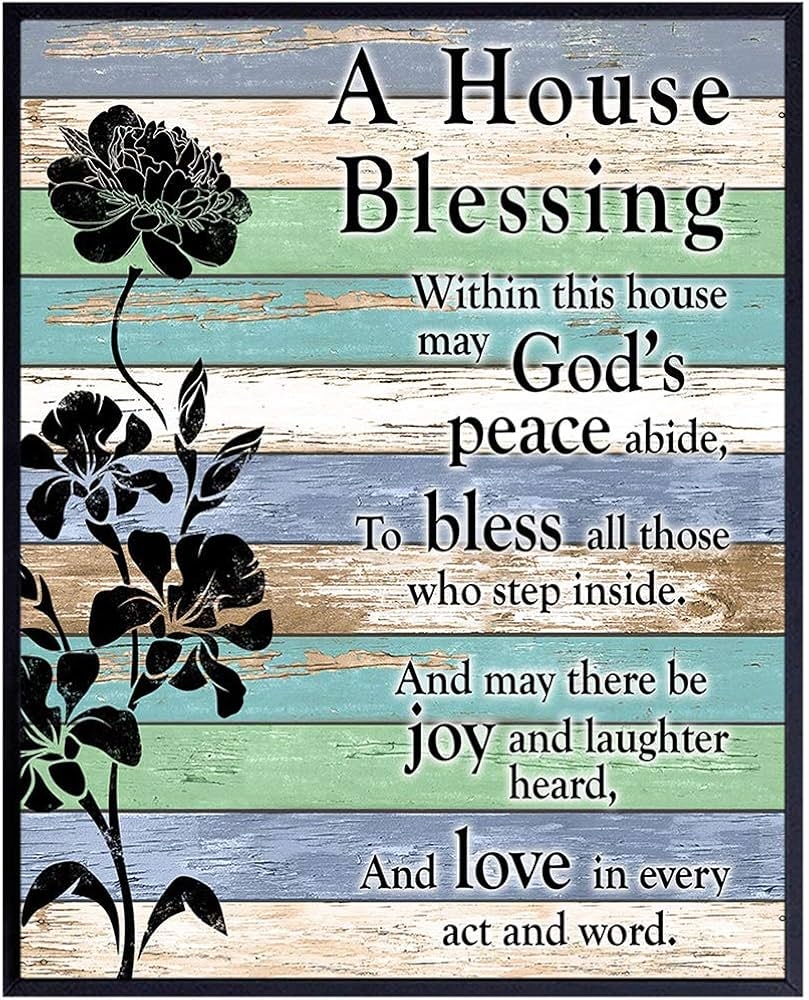 Amazon House Blessing Religious Home Decor Christian Family Saying Poem Quote Blessed Wall Art Inspirational Bible Verse Sign Wall Hanging Picture Print Gift For Pastor Minister 