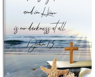 Amazon HVEST Ocean Beach Wall Art Beach Starfish Beashell Coral With Bible Verse Canvas Wall Art Inspirational Quotes Wall Art For Living Room Bathroom Bedroom Office Decor 16Lx12W Inches White Posters