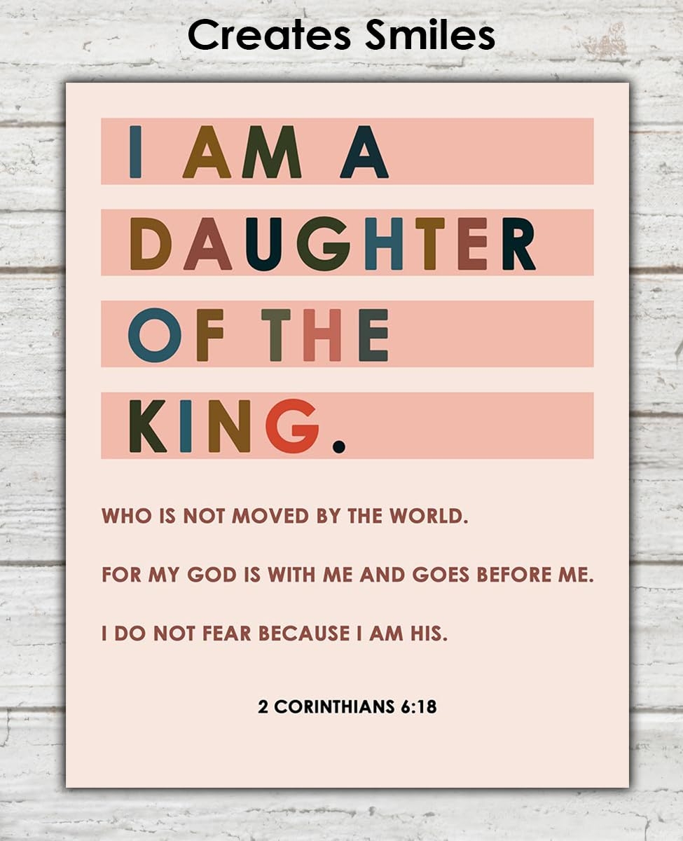Amazon I Am A Daughter Of The King 2 Corinthians 6 18 Inspirational Bible Verses Christian Scripture Positive Quotes Religious Bible Verse Wall Art Decor For Home Office Unframed Posters