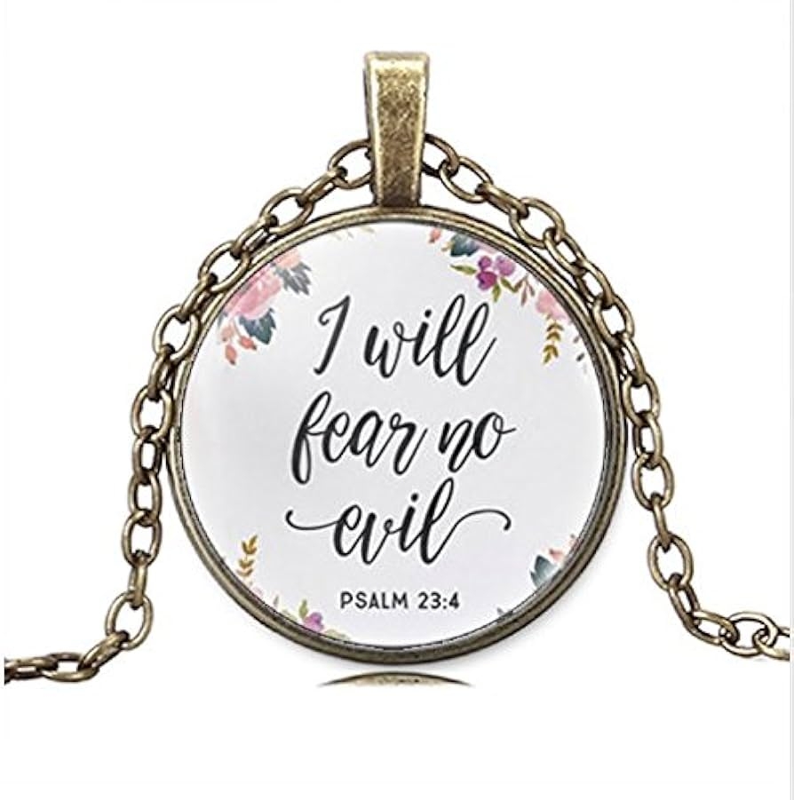 Amazon I Will Fear No Evil Psalm 23 4 Necklace Bible Verse Quote Necklace Christian Jewelry Gifts