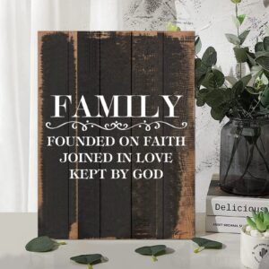 Amazon Inspirational Quotes Wood Sign Bible Quotes Home Theme Family Founded On Faith Joined In Love Kept By God Shabby Wooden Wall Hanging Art Plaque For Living Room Kitchen Coffee Bar Bedroom