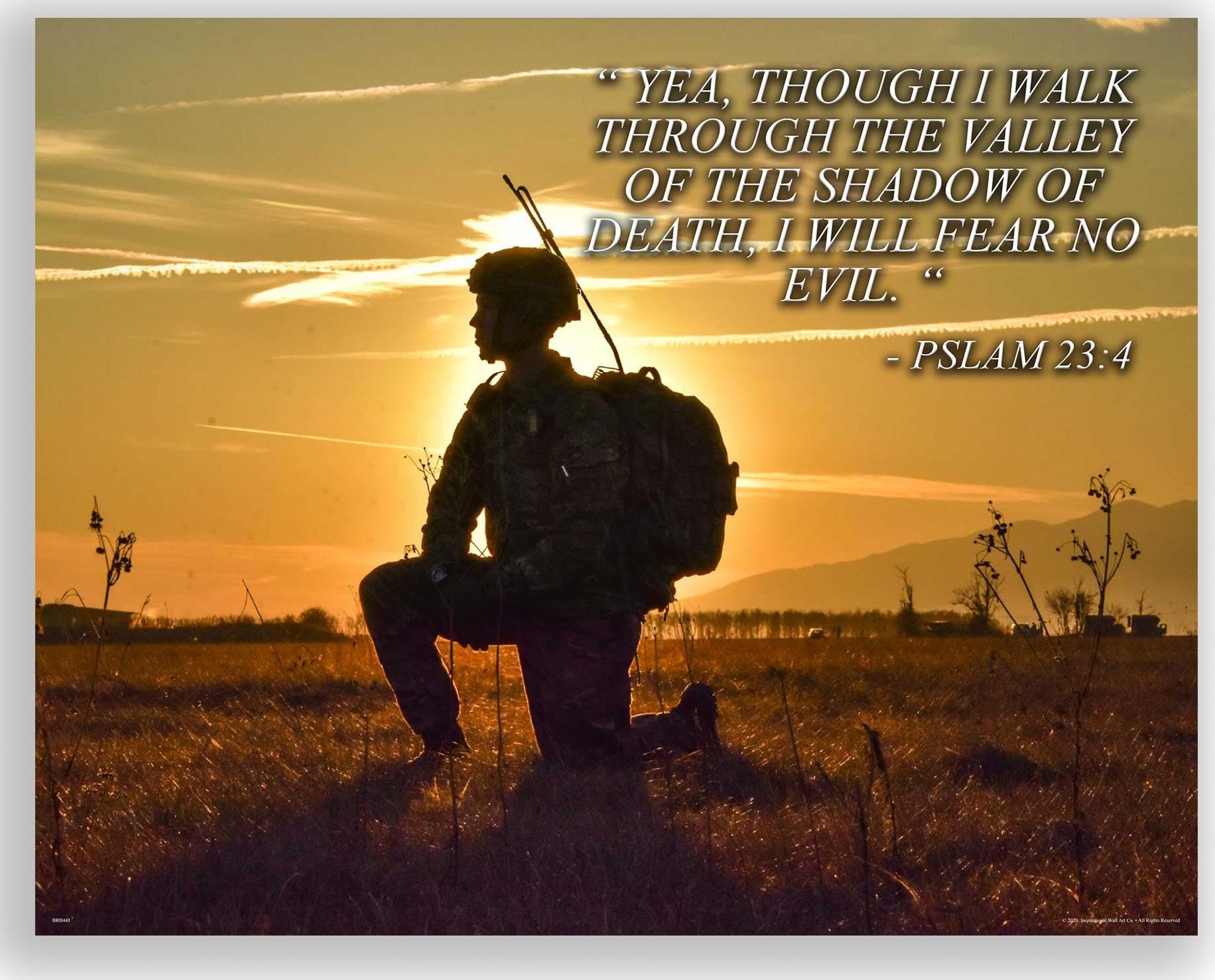 Amazon Inspirational Wall Art Co Psalm 23 4 Religious Bible Veteran Branch Marine Platoon Army Infantry Motivational Players Quotes Posters Print Home Gift Bedroom Decor 11X14 Inches Posters Prints