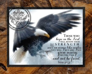 Amazon Isaiah 40 31 Christian Wall Art Bible Verse Home Decor Inspirational Art Scripture Art Print Soar On Wings Like Eagles 8x10 Posters Prints