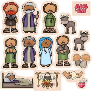 Amazon Jacob Esau Felt Figures For Bible Flannel Board Stories 15 Precut Figures Story Guide Activity Pages Toys Games