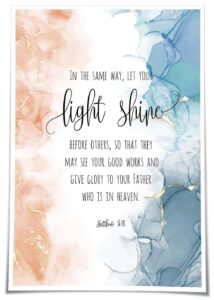 Amazon Jelyfisg Matthew 5 16 Esv Let Your Light Shine Religious Wall Art Christian Scripture Poster Bible Quotes Wall Decoration Bedroom 12 00 x18 00 Unframed Posters Prints