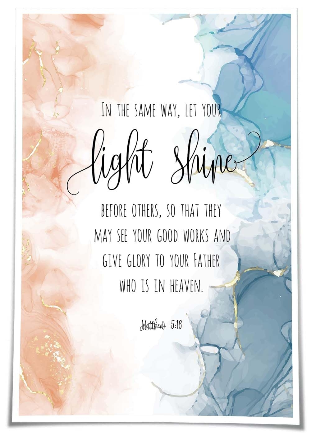 Amazon Jelyfisg Matthew 5 16 Esv Let Your Light Shine Religious Wall Art Christian Scripture Poster Bible Quotes Wall Decoration Bedroom 12 00 x18 00 Unframed Posters Prints