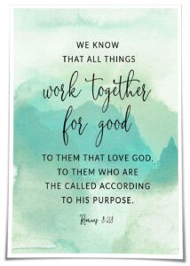 Amazon Jelyfisg Romans 8 28 All Things Work Together Religious Wall Art Christian Scripture Poster Bible Quotes Wall Decor Dining Room 20 00 x30 00 Unframed Posters Prints
