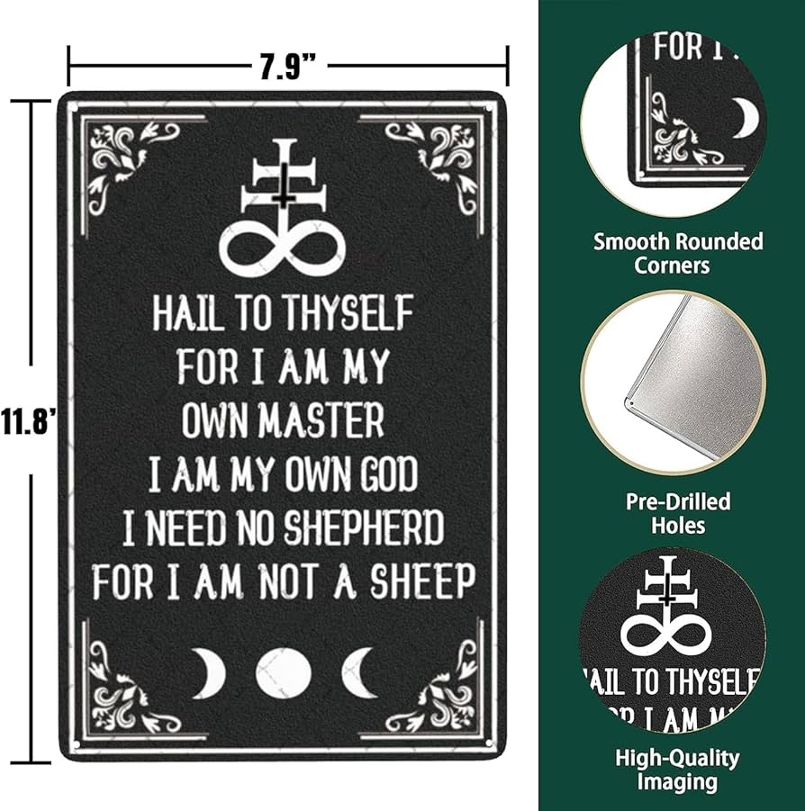 Amazon Jenifu Hail To Thyself For I Am My Own Master Witchy Sign Halloween Witch Metal Sign Witchy Metal Tin Sign Positive Inspirational Quotes Sayings Wall Decor For Bedroom Living Room Office