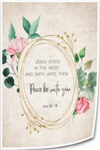 Amazon John 20 19 Scripture Wall Art KJV Bible Quotes Poster Decoration Picture For Hallway Decorative Bedroom Modern Print Canvas Artwork Kitchen 16x24inch 40x60cm Unframed Posters Prints