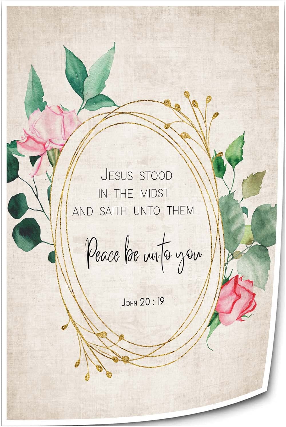 Amazon John 20 19 Scripture Wall Art KJV Bible Quotes Poster Decoration Picture For Hallway Decorative Bedroom Modern Print Canvas Artwork Kitchen 16x24inch 40x60cm Unframed Posters Prints