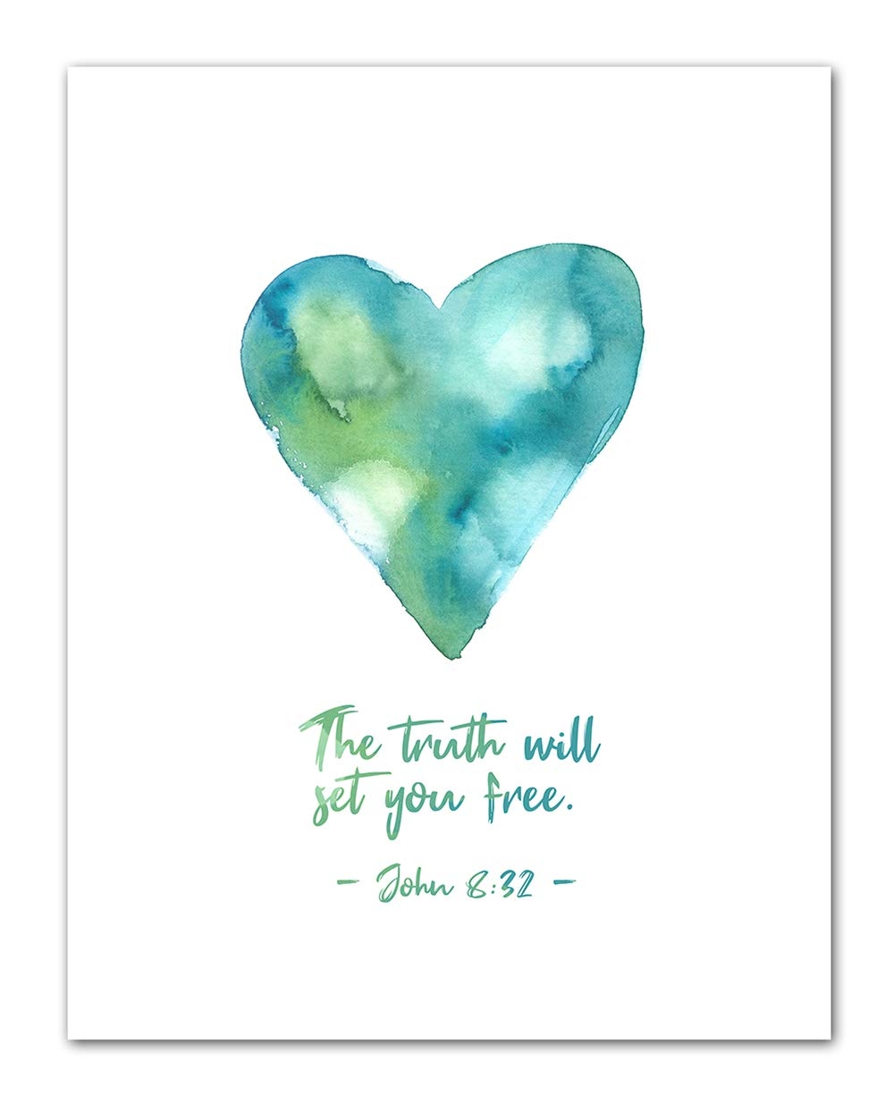 Amazon John 8 32 The Truth Set You Free Bible Quote Wall Art Christian Art Print Christian Gifts For Women Religious Verses Desk Decor Bible Verses Office Wall Decor Catholic