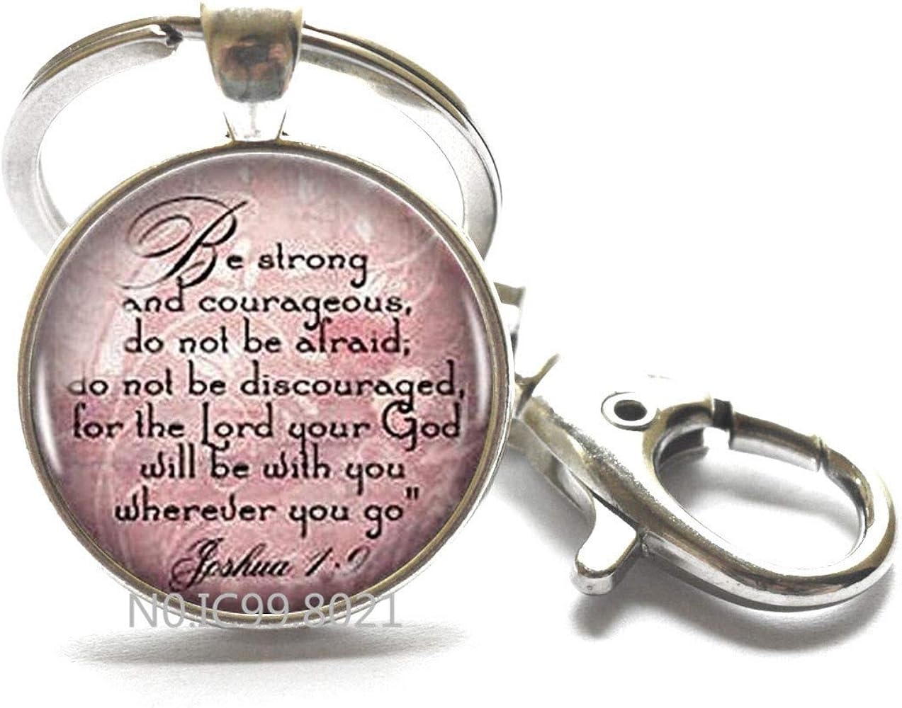 Amazon Joshua 1 9 Key Ring Scripture Quote Encouragement Bible Quote Jewelry Bible Verse Key Ring Christian Gift Judaica Courage Faith Hope XT025 A Clothing Shoes Jewelry