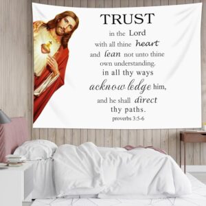 Amazon LB Bible Verse Jesus Tapestry Wall Hanging Inspirational Quotes And Jesus Christ Christian Christmas Wall Tapestry For Bedroom Black And White Wall Art For Living Room College Dorm Decor 60Wx40H Inch