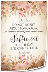 Amazon Liuannx Matthew 6 34 Bible Quotes Wall Art Prints Don t Worry About Tomorrow Poster Canvas Bathroom Deco Decor Modern Bedroom Painting Decoration 24 00 x36 00 Unframed Posters Prints