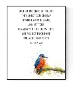 Amazon Look At The Birds Of The Air Matthew 6 26 Christian Quote Sign Faith Print Religious Sign Wall Decor Wall Artwork Art Print 16x20 Posters Prints