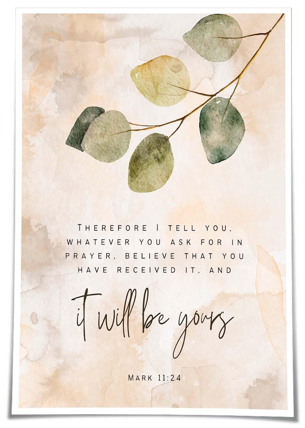 Amazon Luiayeib Mark 11 24 Bible Quotes Wall Art Whatever You Have Asked In Prayer Believe You Have Received Poster Printing Picture For Hallway 12 00 x18 00 Unframed Posters Prints