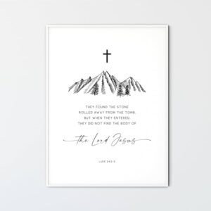 Amazon Luke 24 2 3 Easter Modern Minimalist Scripture Bible Verse Wall Art Christian Home Decor Print Black And White Bible Quote Print Unframed 22 Posters Prints