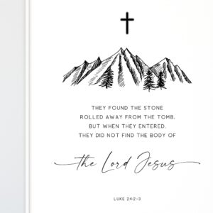 Amazon Luke 24 2 3 Easter Modern Minimalist Scripture Bible Verse Wall Art Christian Home Decor Print Black And White Bible Quote Print Unframed 22 Posters Prints