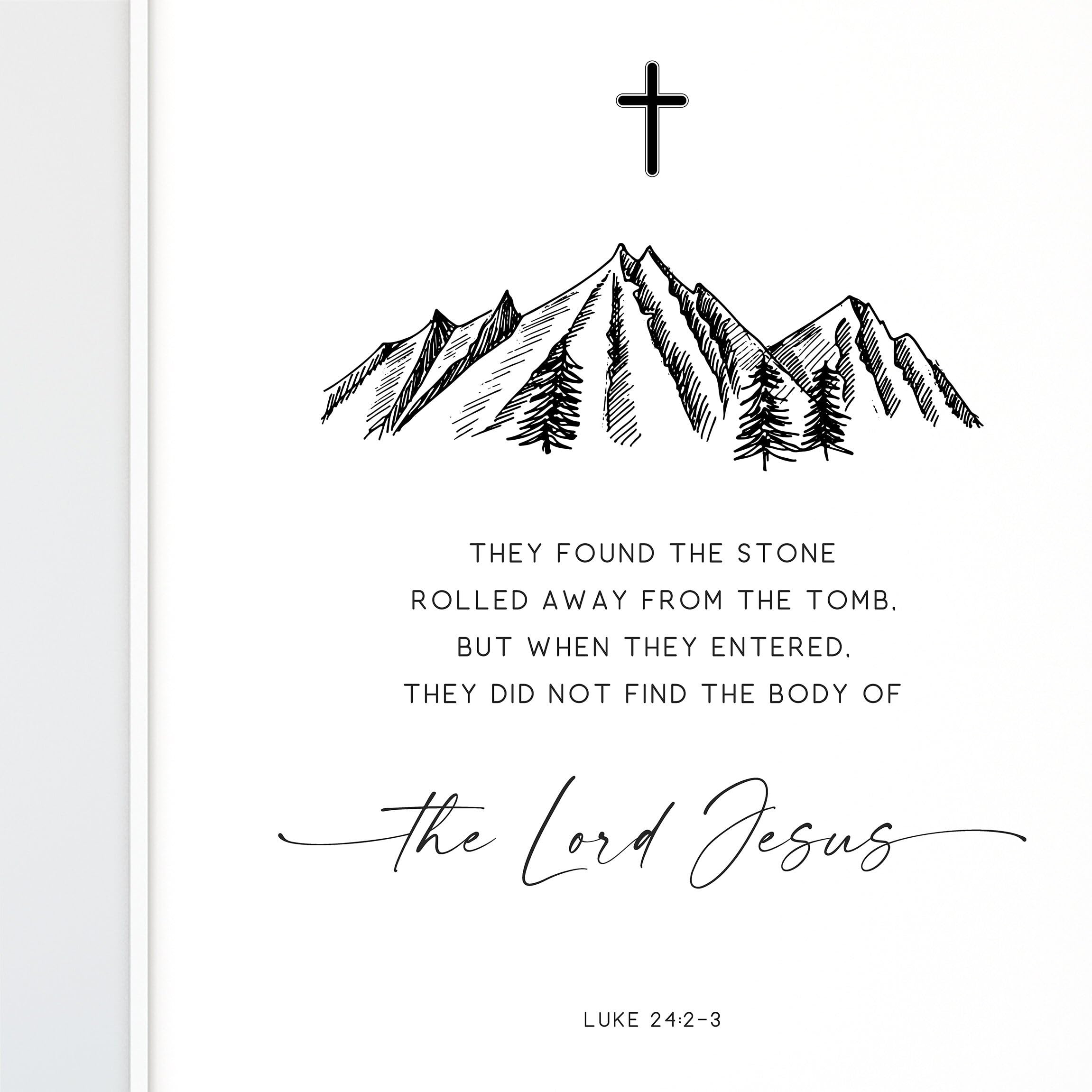 Amazon Luke 24 2 3 Easter Modern Minimalist Scripture Bible Verse Wall Art Christian Home Decor Print Black And White Bible Quote Print Unframed 22 Posters Prints
