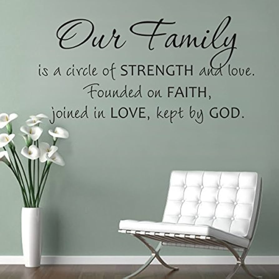 Amazon MairGwall GECKOO Bible Verse Our Family Is A Circle Of Strength And Love Love Quote Nursery Decor Bedroom Headboard Art Mural X Large White Tools Home Improvement