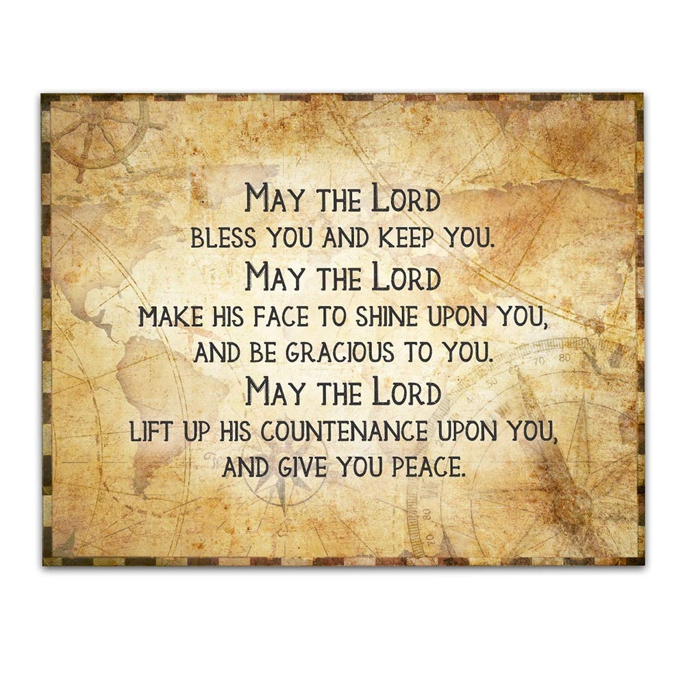 Amazon May The Lord Bless Bible Quote Wall Art Book Of Numbers Christian Art Print Christian Gifts For Women Religious Verses Desk Decor Bible Verses Office Wall Decor Catholic Art Wall Decor 