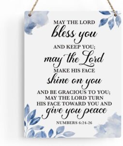 Amazon May The Lord Bless You Numbers 6 24 26 Inspirational Decor Christian Gifts Bible Verse Wall Art Scripture Wooden Hanging Sign For Modern Home Office Bathroom Bedroom Wall Art Decoration 8x10 Inches