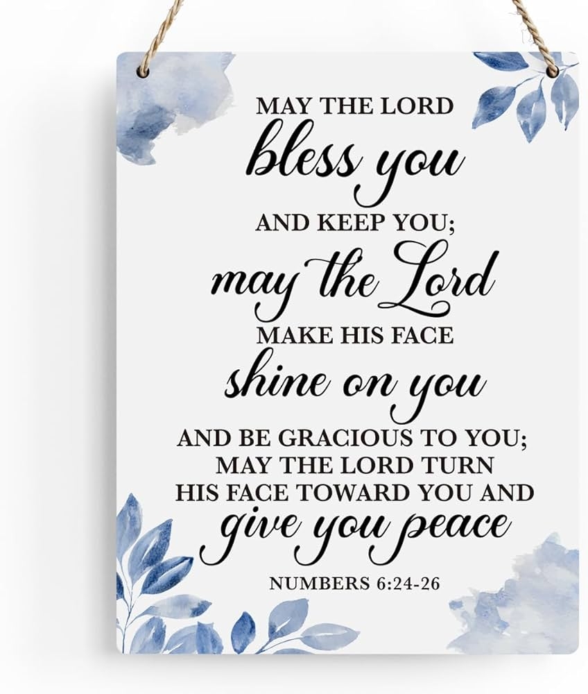 Amazon May The Lord Bless You Numbers 6 24 26 Inspirational Decor Christian Gifts Bible Verse Wall Art Scripture Wooden Hanging Sign For Modern Home Office Bathroom Bedroom Wall Art Decoration 8x10 Inches 