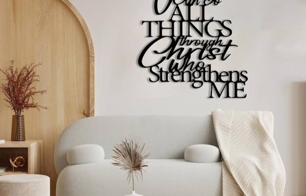 Amazon Metal Bible Verse Wall Decor Christian Wall Art I Can Do All Things Through Christ Who Strengthens Me Metal Wall Art Christian Home Decor Word Art For Bedroom Office Black 22 x19 56x48cm