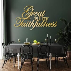 Amazon Metal Bible Verses Wall Decor Great Is Thy Faithfulness Metal Scripture Sign Great Is Your Faithfulness Wall Art Bible Inspirational Saying Quotes Wall Art Living Room Office Wall Hanging 62 x 35