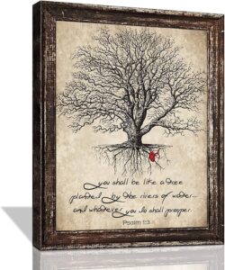 Amazon MountFlow Tree Of Life Wall Art Scripture Christian Wall Decor Vintage Bible Verse Canvas Painting Tree Pictures Religious Poster Retro Framed Artwork For Bedroom Living Room Church 16 x20 Posters Prints