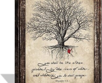 Amazon MountFlow Tree Of Life Wall Art Scripture Christian Wall Decor Vintage Bible Verse Canvas Painting Tree Pictures Religious Poster Retro Framed Artwork For Bedroom Living Room Church 16 x20 Posters Prints