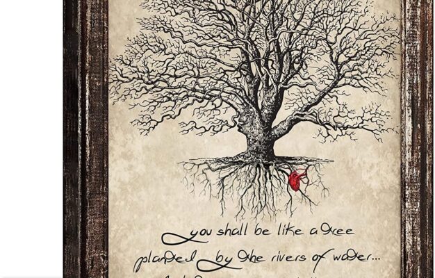 Amazon MountFlow Tree Of Life Wall Art Scripture Christian Wall Decor Vintage Bible Verse Canvas Painting Tree Pictures Religious Poster Retro Framed Artwork For Bedroom Living Room Church 16 x20 Posters Prints